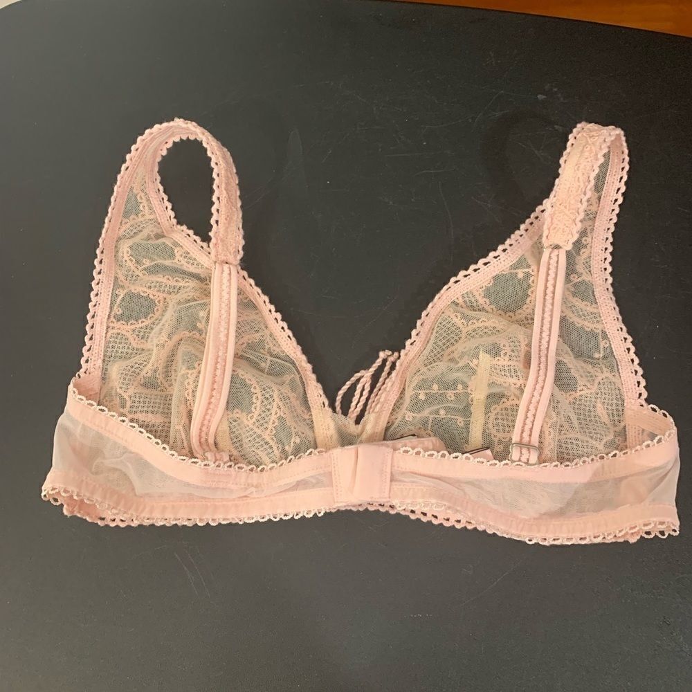 Victoria’s Secret Dream Angels crochet unlined bralette bra pink Medium - Picture 7 of 9